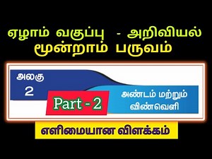 7th Science 3rd Term Unit 2 Explanation in Tamil | Part 2 | அண்டம் மற்றும் விண்வெளி Tamil medium