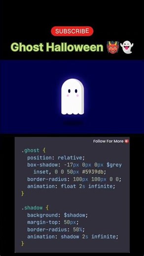 Ghost Halloween Animation 👻🎃 | CSS Coding Magic #codingwithcousins #coding #codingshorts