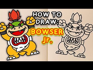 How To Draw Mario: BOWSER Jr. (step by step tutorial)