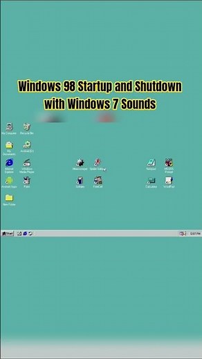 Windows 98 Startup and Shutdown with Windows 7 Sounds #shorts
