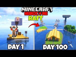 Survived 100 Days on RAFT in Minecraft Hardcore🔥(HINDI)