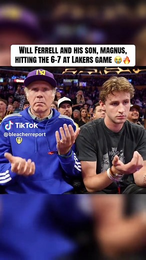 Will Ferrell Does the 6-7 Emote at Lakers Game