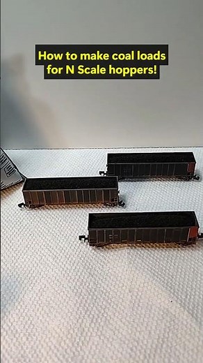 [Full Video👆] How to make coal loads for N Scale hoppers using ballast! #modeltrains #diy #shorts