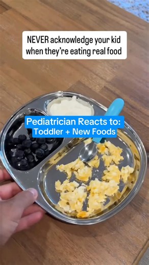 Dr. Ari Brown on Instagram: "I love this video from @therezakhan 😂 (check out his page for the full video!) Not only is it so funny, but it is also so TRUE! When it comes to toddlers and trying new foods, you cannot make meal time about the food. They’re already suspicious about what’s being placed in front of them, so instead make the conversation about your day and time together. #parentingtips #toddlermom #toddlers #toddlermeals"