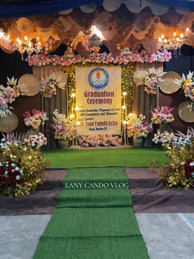 Graduation stage decor Styled by me! Filipiniana-inspired theme 🍂🤎 #eventstyling #backdrop #graduationdesign #graduation #fyp