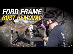 How to Remove Rust on an 80 YEAR OLD Ford Frame! Contour SCT, Needle Scaler & More! Eastwood