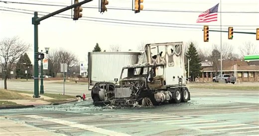 9 injured, including 4 police officers, after fiery crash in Canton Township