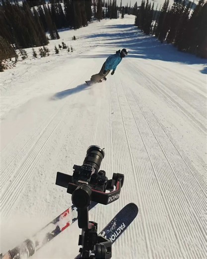 BTS filming snowboarding using Xtra Edge action camera Use discount code: “XTRAEDGE” on yours #xtraedge #cinematic #snowboarding #bts