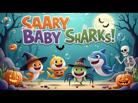 Scary Baby Sharks – Halloween Fun Song 🦈🎃 | Spooky Sing-Along for Kids | KidsLearn Nursery Rhymes
