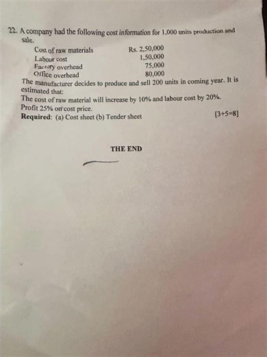 Class 12 🔘|| Account 💰✓question and solution of cost Sheet and Tender Sheet✨#noteswithnazni#neb #A^+