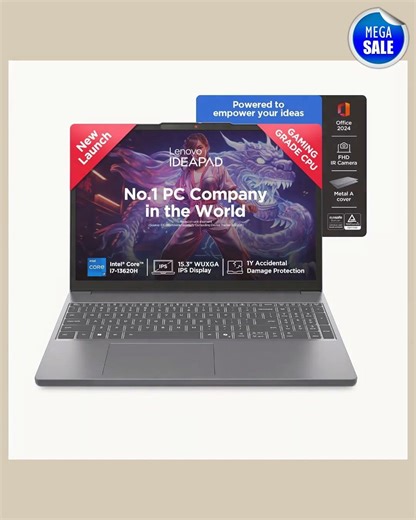 Lenovo Smartchoice IdeaPad Slim 3 13th Gen I7 13620H 15.3in FHD IPS Backlit Keyboard 16GB RAM 512...
