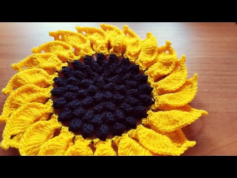 Jak zrobić słonecznik na szydełku-średnica 23cm