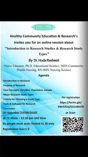 Session about Introduction to research studies # #education ##research #worldwide #health