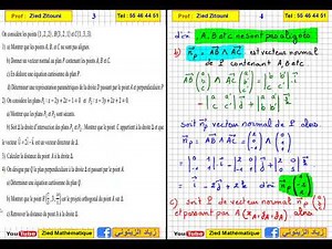 01- Espace Calcul Vectoriel, Produit Scalaire et Equation Cartisienne de Plan.