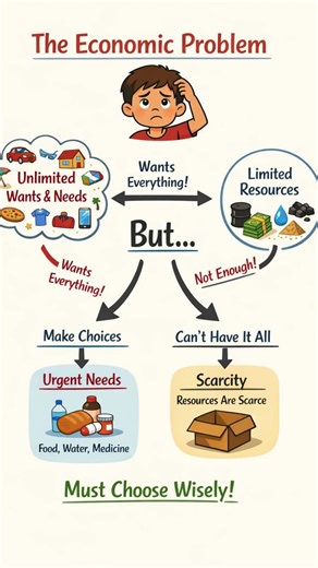 The Economic Problem Explained: Unlimited Wants vs Limited Resources.