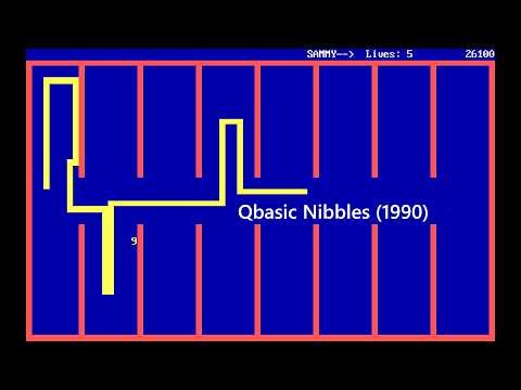 Qbasic Nibbles Casual Playthrough with commentary
