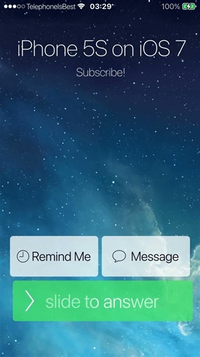 iPhone 5S Incoming call on iOS 7 Fan-made (Locked) (Read Description for more details) #ios7