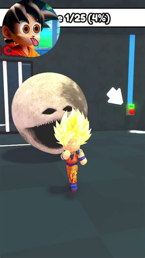 🌙😱 GOKU Tries to Escape MOON WOKE in Roblox Prison Run OBBY! | Shorts