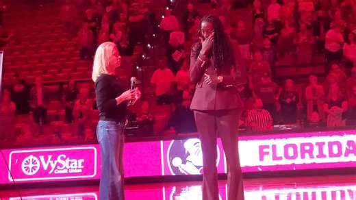 FSU basketball officially retires Natasha Howard's No. 33 during halftime vs. Indiana