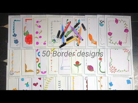 50 border designs easy border design for project work drawing how to draw front page border designs