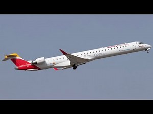 Iberia Bombardier CRJ1000 Takeoff from Porto (4K)
