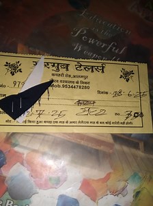 Write a sample receipt from a tailor shop.... | Filo