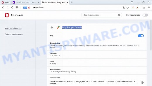 How to remove Easy Recipes Search (Virus removal guide) - MyAntiSpyware