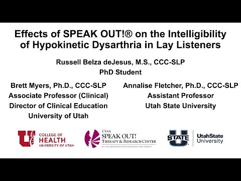 Effects of SPEAK OUT! Therapy on the Intelligibility of Hypokinetic Dysarthria in Lay Listeners