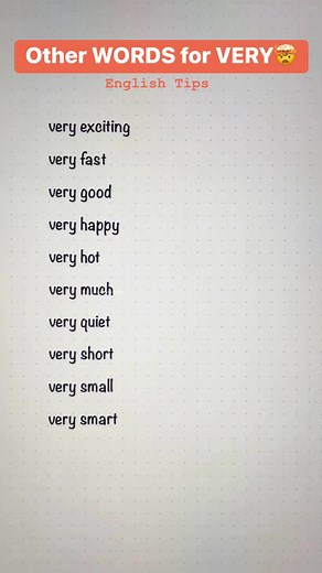 English Review | Other words for VERY | Basic and Advance Englis #RRE #englishteacher #englishlanguage #englishtips #englishvocabularytips #tutorial #viral #educational #fyp #knowledgeispower | RRE
