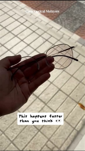 No filter. No edit.  Watch the lenses change color in real time. Transitions Gen S in Ruby. Super fast, super dark. Available in 8 colours. Come in, step outside, see it yourself. ✨ Find us Paris Optical, Bangsar Paris Optical, Starling Mall #ParisOptical | Paris Optical Malaysia | Facebook