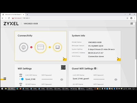 Web admin interface of the Zyxel VMG8825-B50B router.