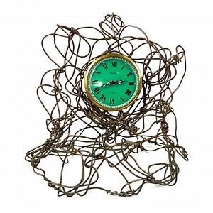 Vintage Seth Thomas 7-jewel Clock With a Green Face and Roman Numerals, Encased in a Wire Sculpture. - Etsy UK