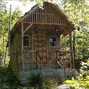 Full Build - A house construction with a dog in the forest, Make a fairy-tale house | Adventures Bushcraft