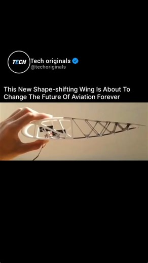 Technology Originals | AI & Tech on Instagram: "This Shape-Shifting Wing Could Redefine the Future of Aviation ✈️🧠 A breakthrough in aerospace engineering is changing how we think about flight. This shape-shifting wing uses advanced materials and adaptive structures to actively change its form during flight. Unlike traditional rigid wings, this design can optimize lift, reduce drag, improve fuel efficiency, and adapt to different flight conditions in real time. Inspired by birds and nature, the