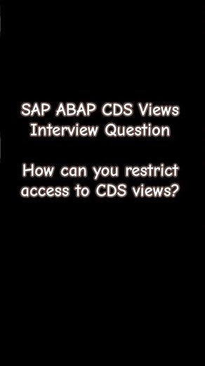 CDS View Interview Question #abaponhana #abapprogramming #sap