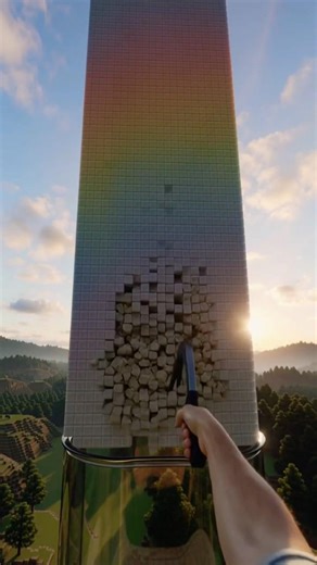 Most Satisfying Realistic Minecraft Falling Blocks (ASMR) 🤤| #minecraft #shorts #trending #viral