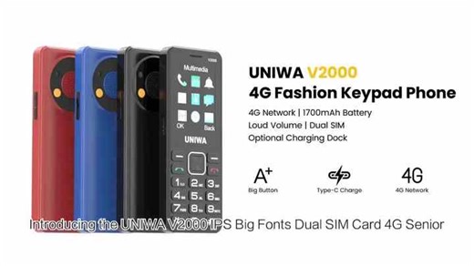 V2000 Manufacturer Big Battery Big Button Simple Seniors Mobile Cell Phone SOS Keypad Global 4G Feature Phone