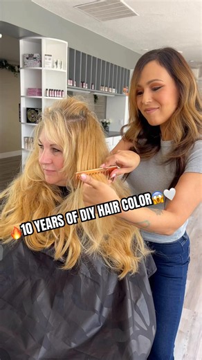 🔥 She Colored Her Own Hair for 10 Years… Watch This Transformation 👸🏼❤️ #hairtransformation