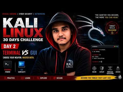 Kali Linux 30 Days Challenge – Day 2 | Terminal vs GUI + 3 Essential Commands #kalilinux