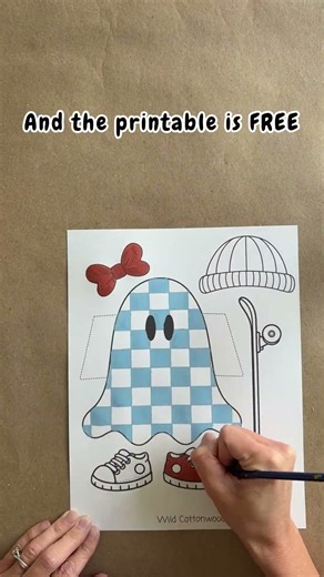 Easy Halloween Ghost Craft 👻 | Free Printable #Shorts