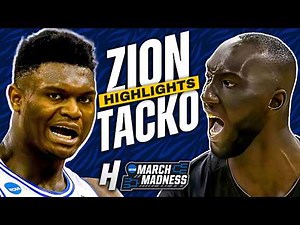 Zion Williamson vs Tacko Fall was LEGENDARY 😱 March Madness Duel
