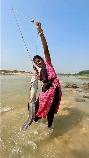 Catch Big Size Monster Fish In River #hookfishtrap #fishingmethods #fishing #fishingtechniques #fish