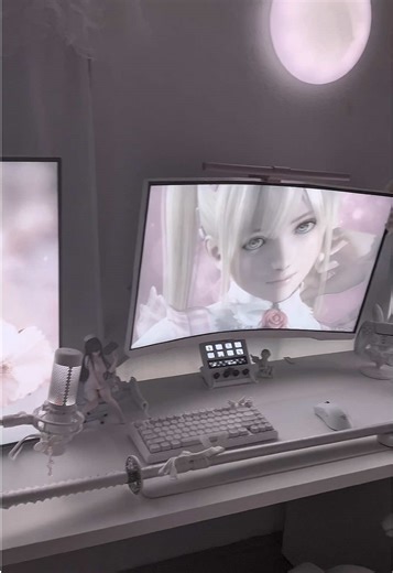 pink and white ݁ ˖Ი𐑼⋆ ⠀⠀⠀⠀⠀⠀⠀⠀⠀⠀⠀ ⠀⠀⠀⠀⠀⠀⠀⠀⠀⠀⠀ ⠀⠀⠀⠀⠀⠀⠀⠀⠀⠀⠀#pcsetup #desksetup #keyboard #katana #coquette