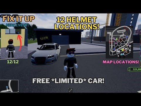 ALL 12 Helmet Event Locations in Fix it Up Roblox (Limited Car)
