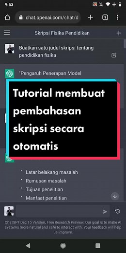Tutorial ChatGPT membuat pembahasan skripsi secara otomatis #fyp #openai #chatgpt #chatgpt3