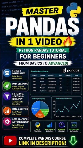 Learn Pandas Before Your Next Data Job 🔥 Python Pandas Tutorial