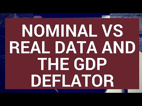 Nominal (money) vs real data and the GDP deflator