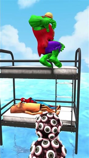 GTA V - Hulk Vs Baby Shark Spider Eating #hulk #animation #viral