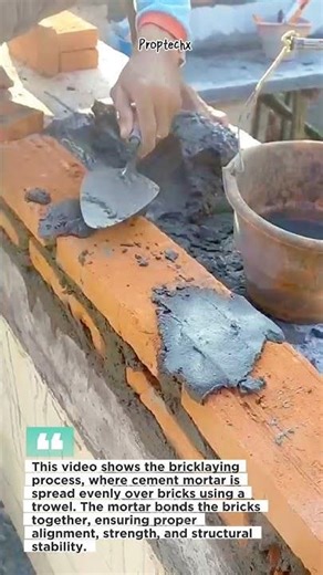 Bricklaying Mortar Application Process #construction #bricklaying #masonry