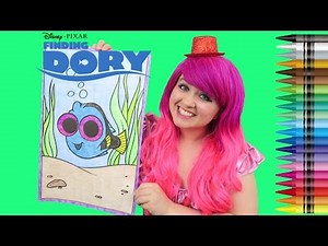 Coloring Baby Dory Finding Dory GIANT Coloring Page Crayola Crayons | COLORING WITH KiMMi THE CLOWN